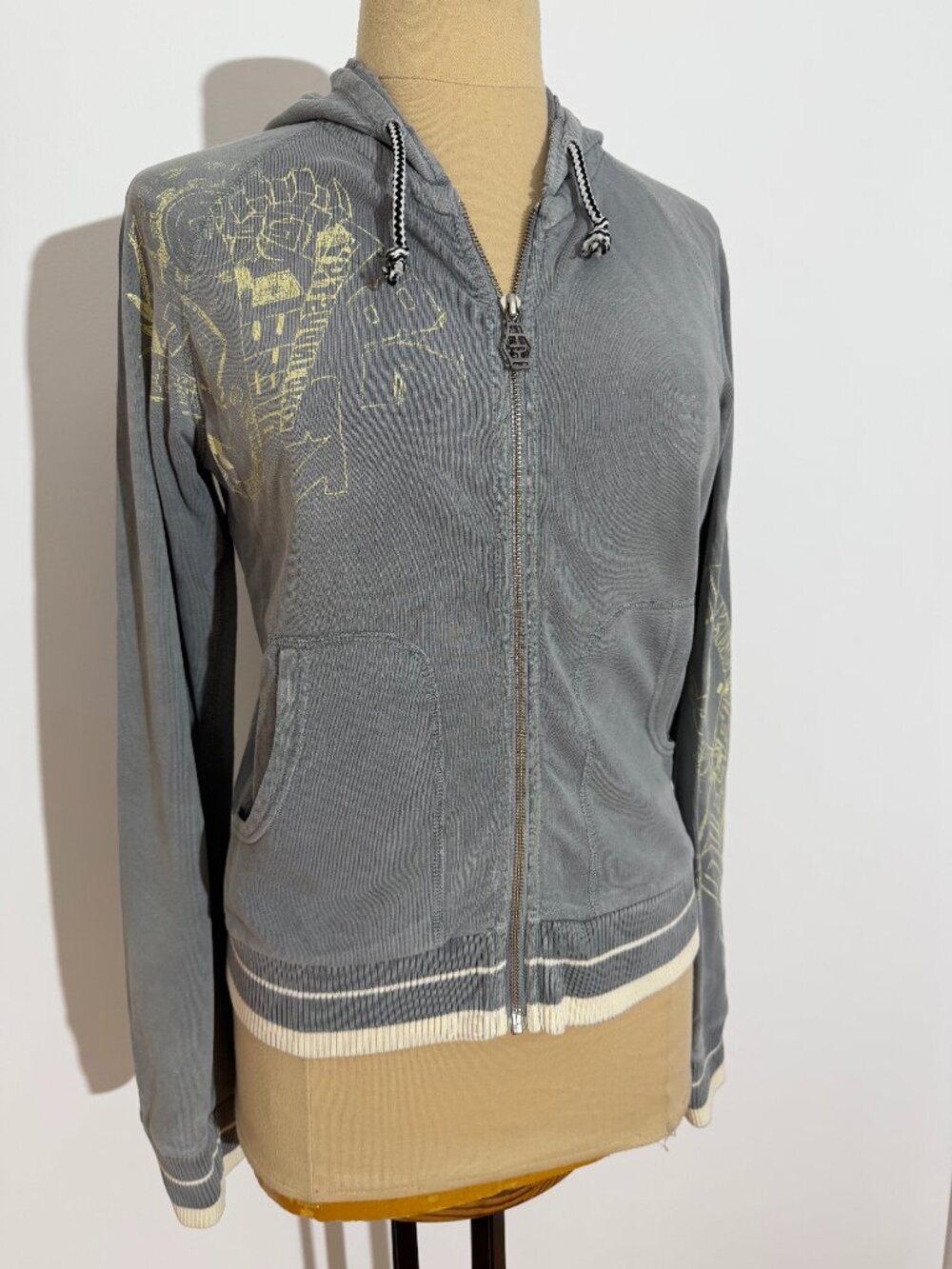 Diesel Vintage Hoodie Graphic Print Full-Zipper Closure